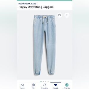 Boom Boom Jeans Light Wash Denim Drawstring Joggers